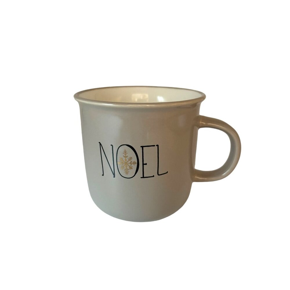 Sleigh Bell Bistro Noel Coffee Mug Coffee Tea Hot Choclate Ceramic Taupe Gray 12